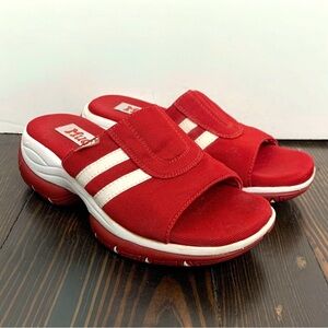 Vintage Y2K Mudd Women Size 8 Chunky Slide Sneaker Shoes Red Square Toe Retro